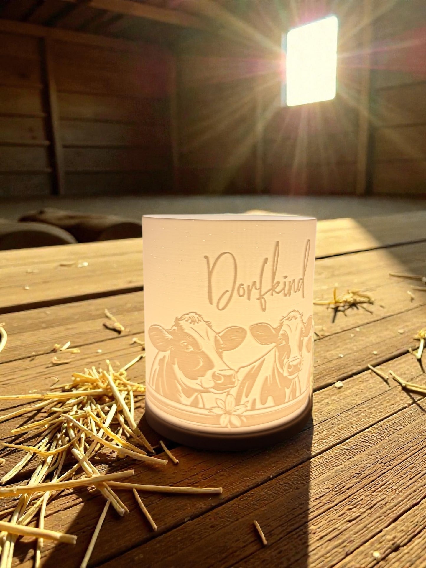 3D-Druckdatei - Windlicht - Dorfkind Kühe