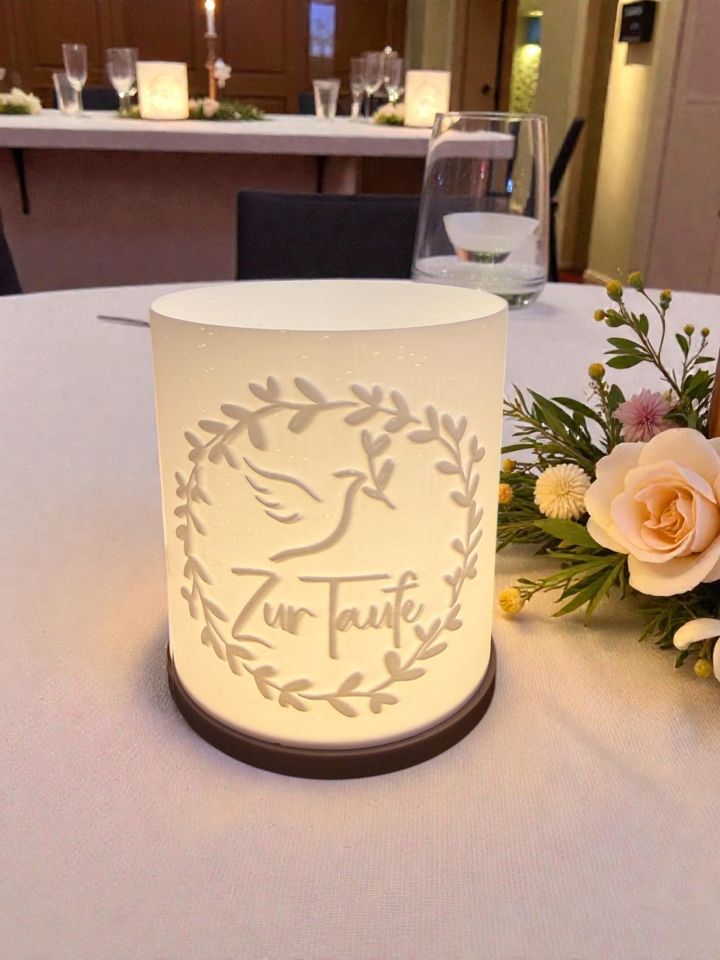 3D-Druckdatei - Windlicht - Taufe Taube