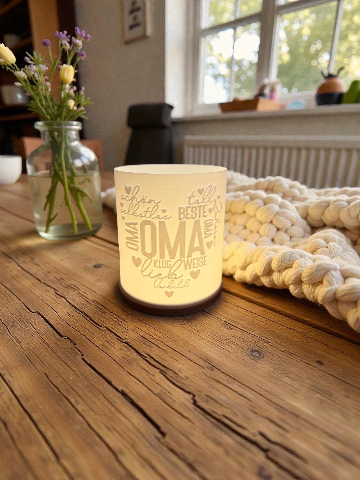 3D-Druckdatei - Windlicht - Herz Oma