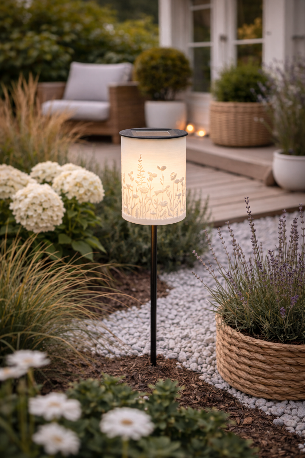 3D-Druckdatei - Windlicht - Blumenwiese - STL + 3MF - Deko  Solarlampe - Garten - LED-Licht