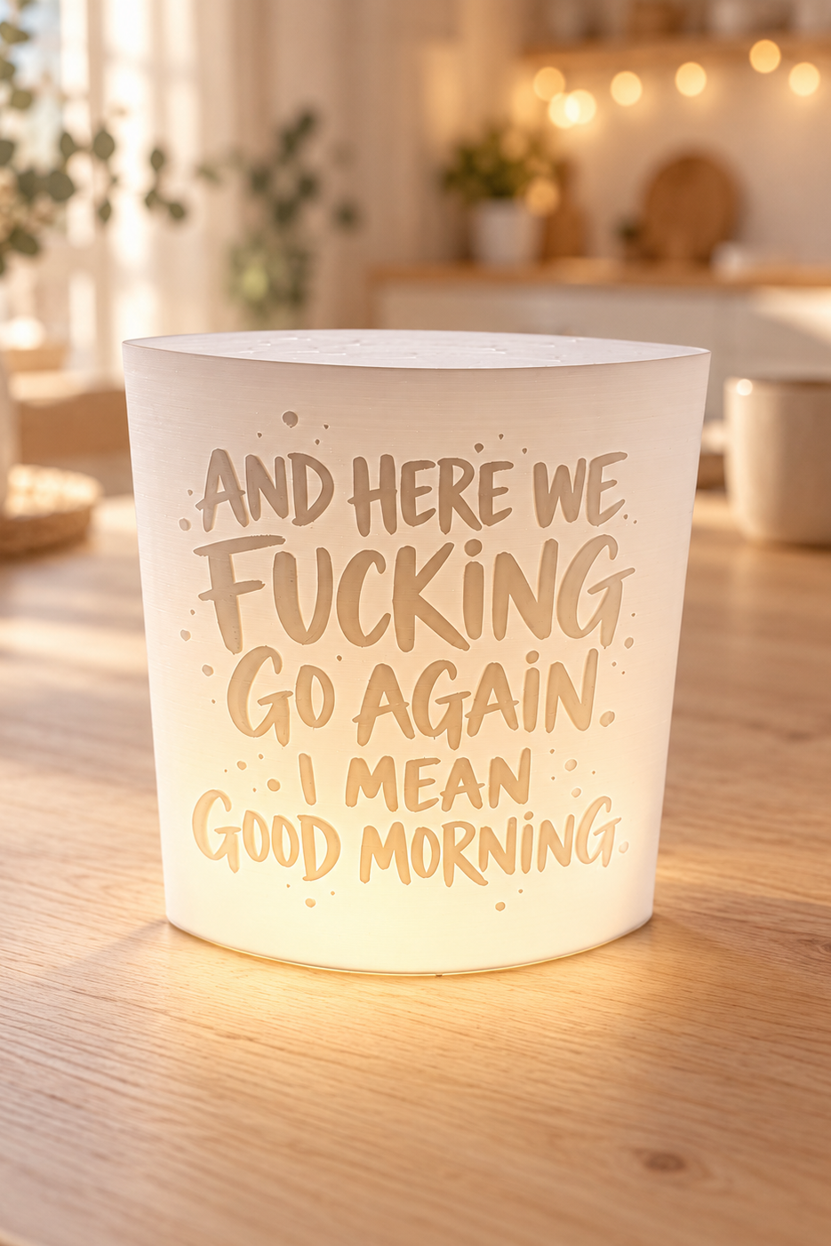 3D-Druckdatei  Windlicht "and here we fucking"