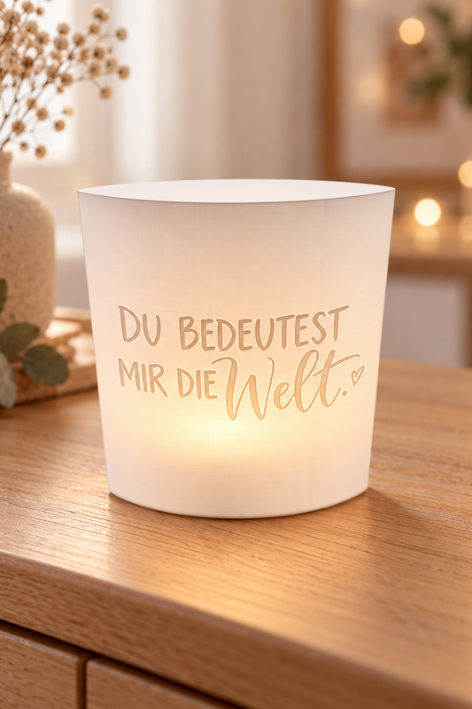 3D-Druckdatei  Windlicht "du bedeutest mir die Welt"