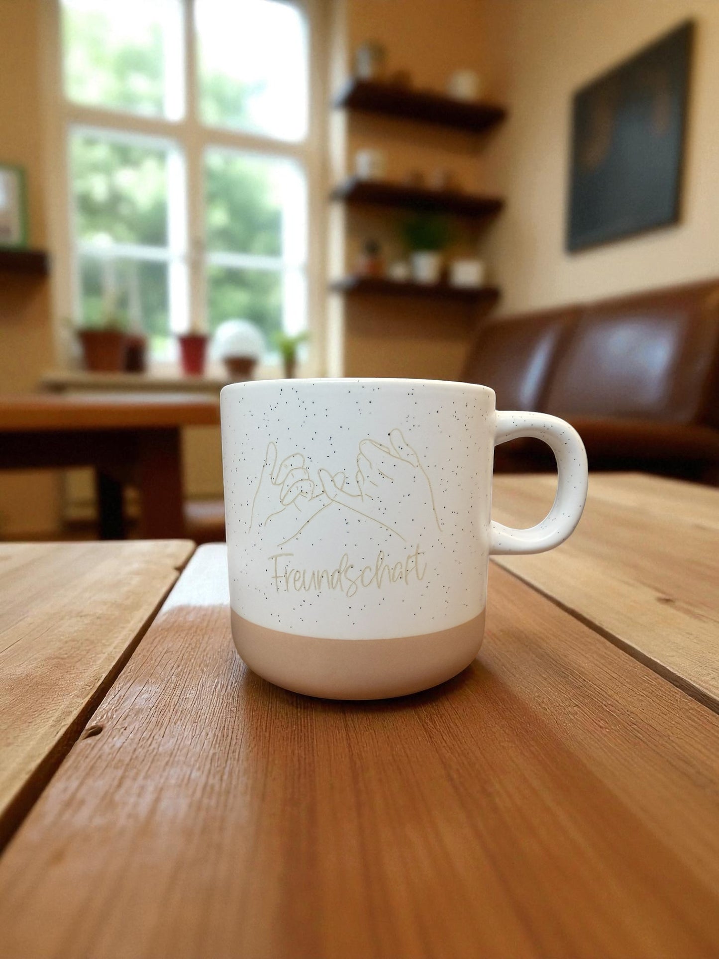 "Freundschaft" Handgetöpferte Tasse
