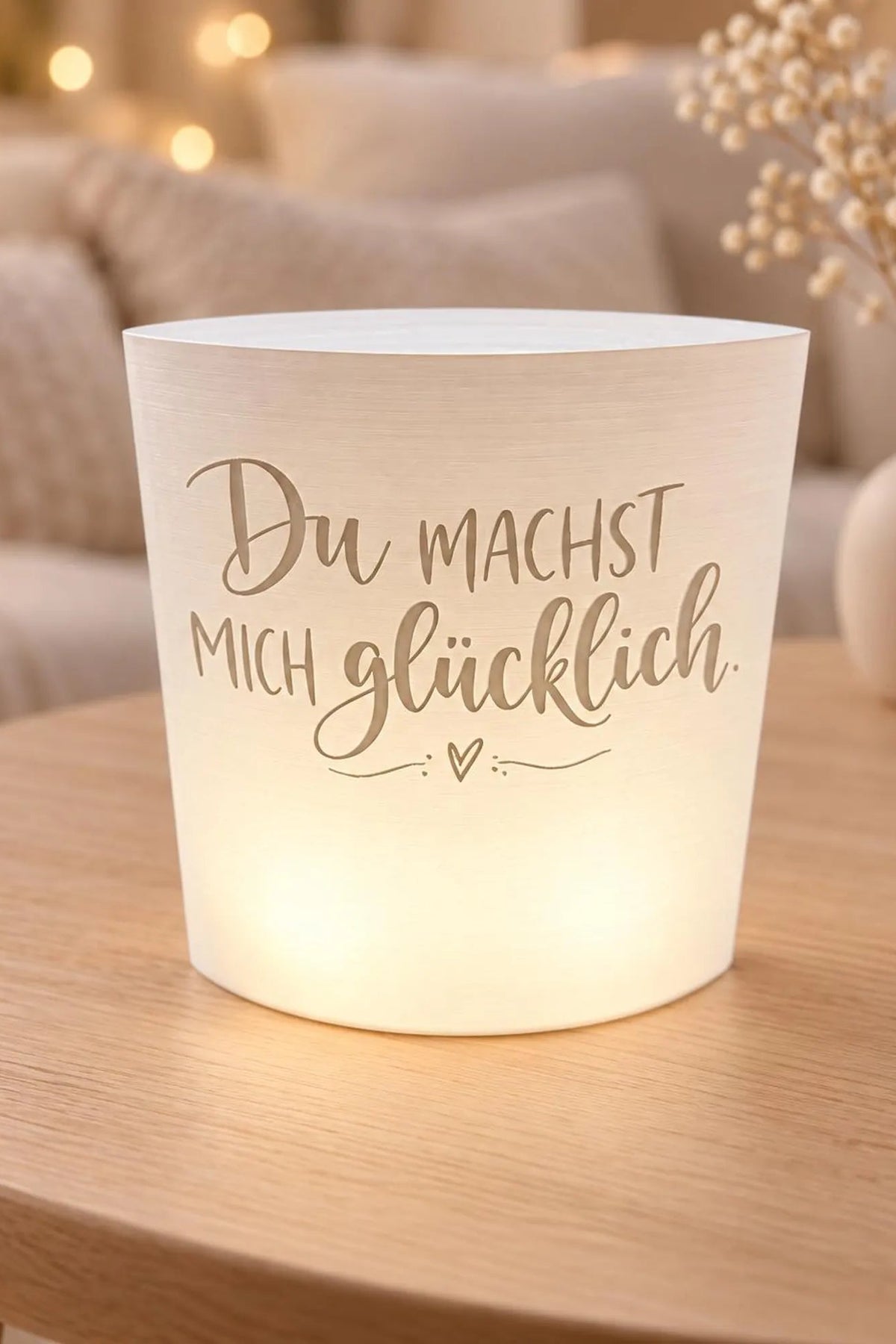 Windlicht - Ellipse - Du machst mich glücklich