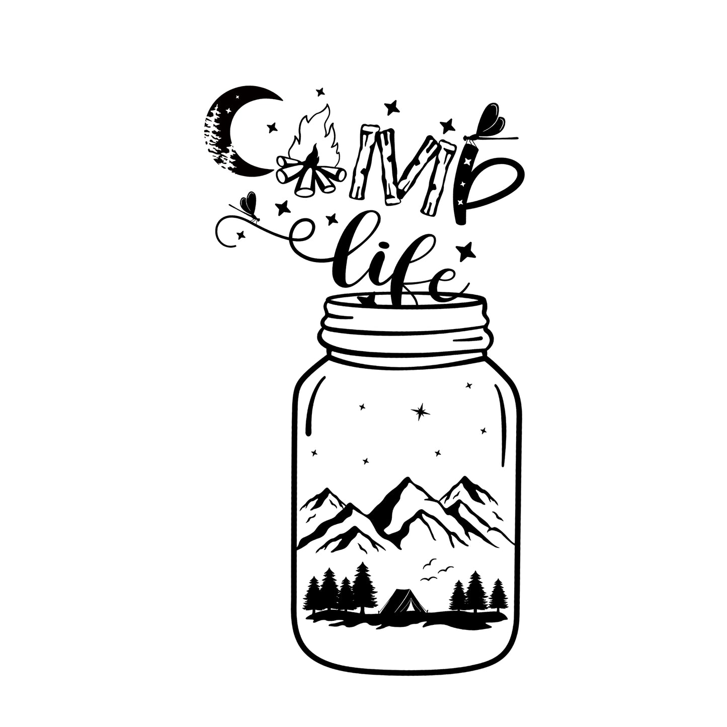"CAMP life" personalisiert  Emailletasse