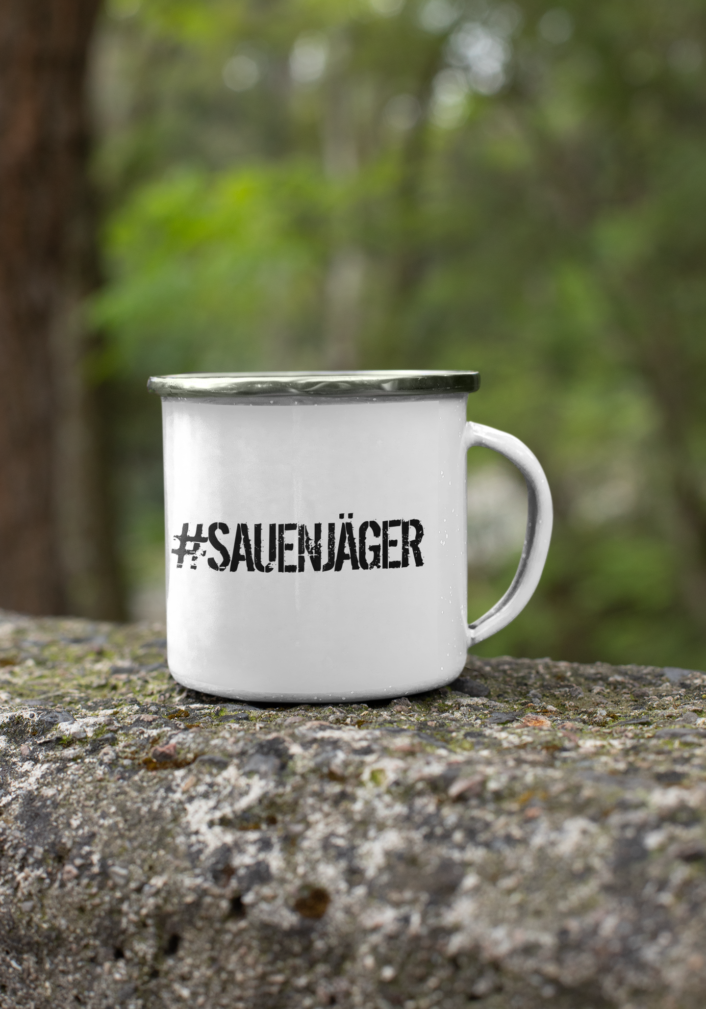 "#Sauenjäger" Tasse aus Emaille